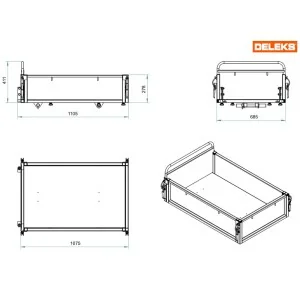 Ausziehbarer Transportkasten für XE500H (Nur hydraulische Kippmulde)