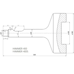 Pointer Batipalo for hydraulic hammer 400 Deleks