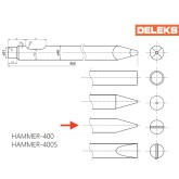 Вертикальний покажчик долота для гідромолота 400 Deleks