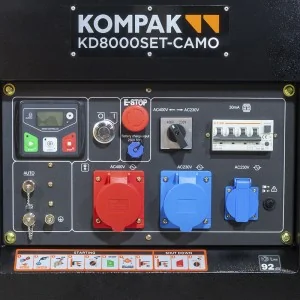 Дизельний генератор повної потужності Kompak KD8000SET-CAMO 7900 Вт