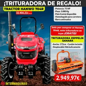 Potente trator Hanwo 704R 75 CV
