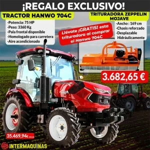 Tractor con cabina Hanwo 704C 75 HP