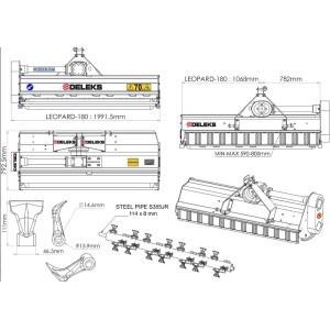 Hammermühle für Traktor Deleks LEOPARD-180 40-70PS