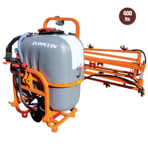 Tractor-mounted sprayers with Zeppelin bars