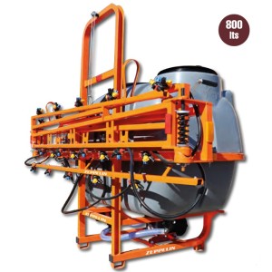 Tractor-mounted sprayers with Zeppelin bars