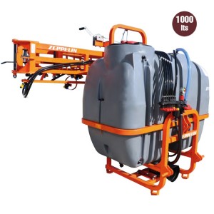 Tractor-mounted sprayers with Zeppelin bars