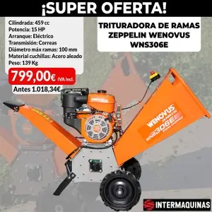 Trituradora de ramas Zeppelin Wenovus WNS306E 15 HP AE