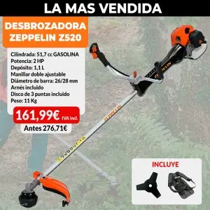 Desbrozadora Zeppelin Z520 con sistema antivibración
