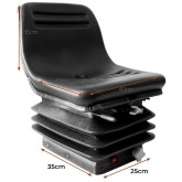 Assento para trator fruteira 40 cm suspensão mecânica base 35x25