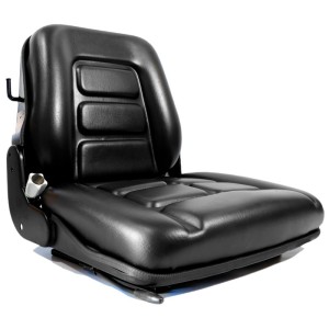 Seat with suspension on backrest guides and adjustable weight PVC