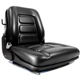 Seat with suspension on backrest guides and adjustable weight PVC