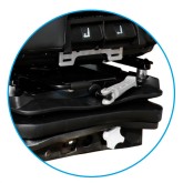 Height-adjustable mechanical active tractor seat with seatbelt