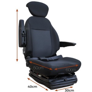 Asiento para tractor top 50x60 base 40x30 suspensión neumática con cinturón