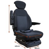 Asiento para tractor top 50x60 base 40x30 suspensión neumática con cinturón
