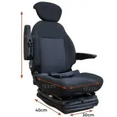 Siège supérieur 50x60 base 40x30 suspension pneumatique avec ceinture de sécurité