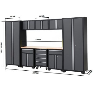 werkbank mit Werkstattschränken 9 Stück 3300x472x1925 mm Zeppelin ZBOX