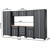 werkbank mit Werkstattschränken 9 Stück 3300x472x1925 mm Zeppelin ZBOX