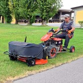 Decespugliatore da 100 cm con raccoglitore per motocoltivatore Deleks Zeus