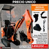 Mini escavadora a gasolina Zeppelin Mini Pincher 13,5 CV