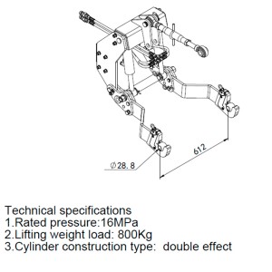 Engate frontal para trator Geo Italy Front Link 1000 25-80 HP