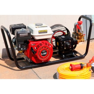 Bancada de fumigación gasolina 6,5 HP con manguera 30 m