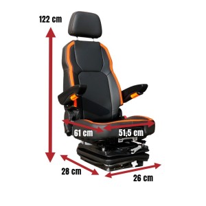 Asiento para tractor activo mecánico altura regulable con cinturón