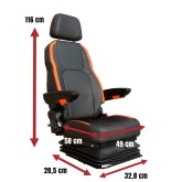 Siège actif pneumatique 24V avec compresseur et ceinture de sécurité