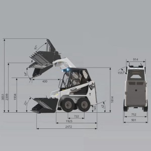 Rhinoceros K25D Kubota 1001 cc skid steer mini skid steer loader