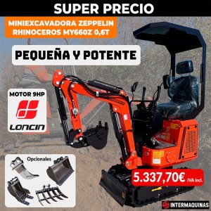 Mini escavatore piccolo 0,65T Motore Rhinoceros MY660Z Loncin