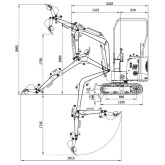 Mini Escavadeira GARTO GAR-10 Motor Diesel KOOP 10 hp