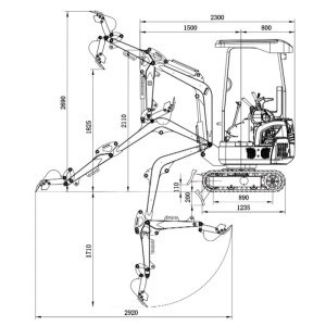 Міні-екскаватор GARTO GAR-15 KUBOTA D902 EURO5 двигун