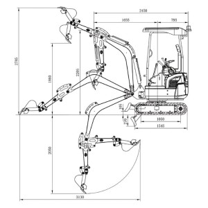 GARTO GAR-18 Mini Excavator KUBOTA D902 engine 1650 kg