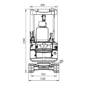 GARTO GAR-18 Mini-pelle KUBOTA D902 moteur 1650 kg