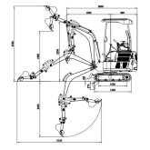 Miniexcavadora GARTO GAR-20 Motor KUBOTA D902 2000 kg