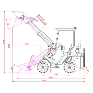 Mini Telescopic Loader Garto GR-L28 800 Kg load capacity