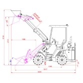 Mini pala cargadora Telescópica Garto GR-L28 800 Kg de carga