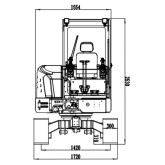 Mini escavadora GARTO GAR-35 com cabina A/C 3500 kg