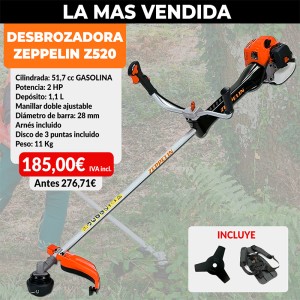 Decespugliatore Zeppelin Z520 con sistema antivibrazioni