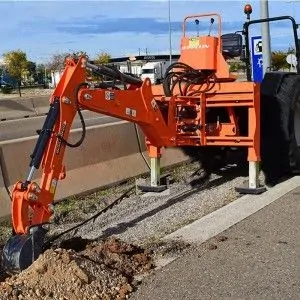 Tracteur chargeur pelleteuse Zeppelin ESRETH ESCAZ godets déportés