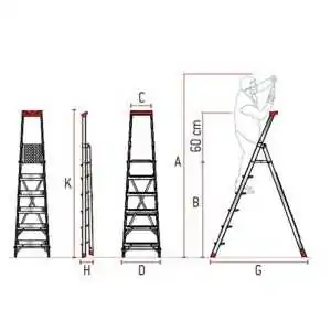 Aluminum stairs Faraone Elegance 3-8 treads