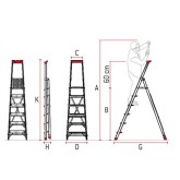 Aluminum ladders Faraone Elegance 3-8 steps