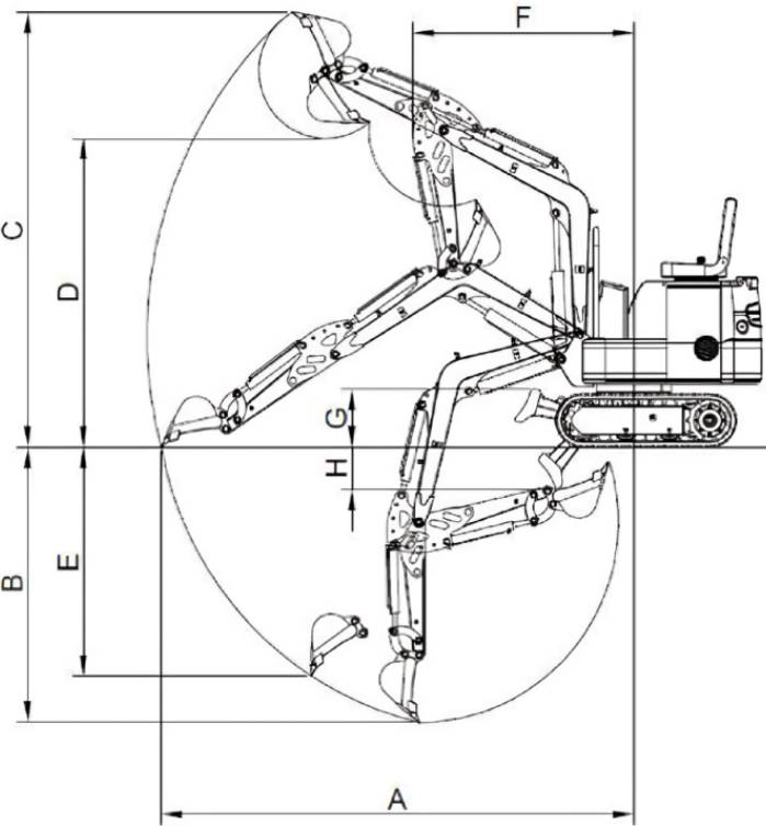 Dimensiones operativas KT10S PRO