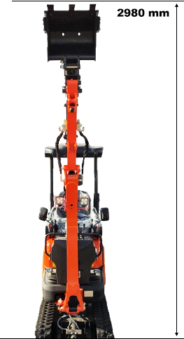 Altura máxima de excavación 2980 mm en la Rhinoceros XN13 Altura máxima de excavación 2980 mm en la Rhinoceros XN13